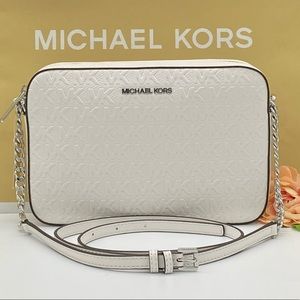 MICHAEL KORS LG Logo Debossed Leather Crossbody